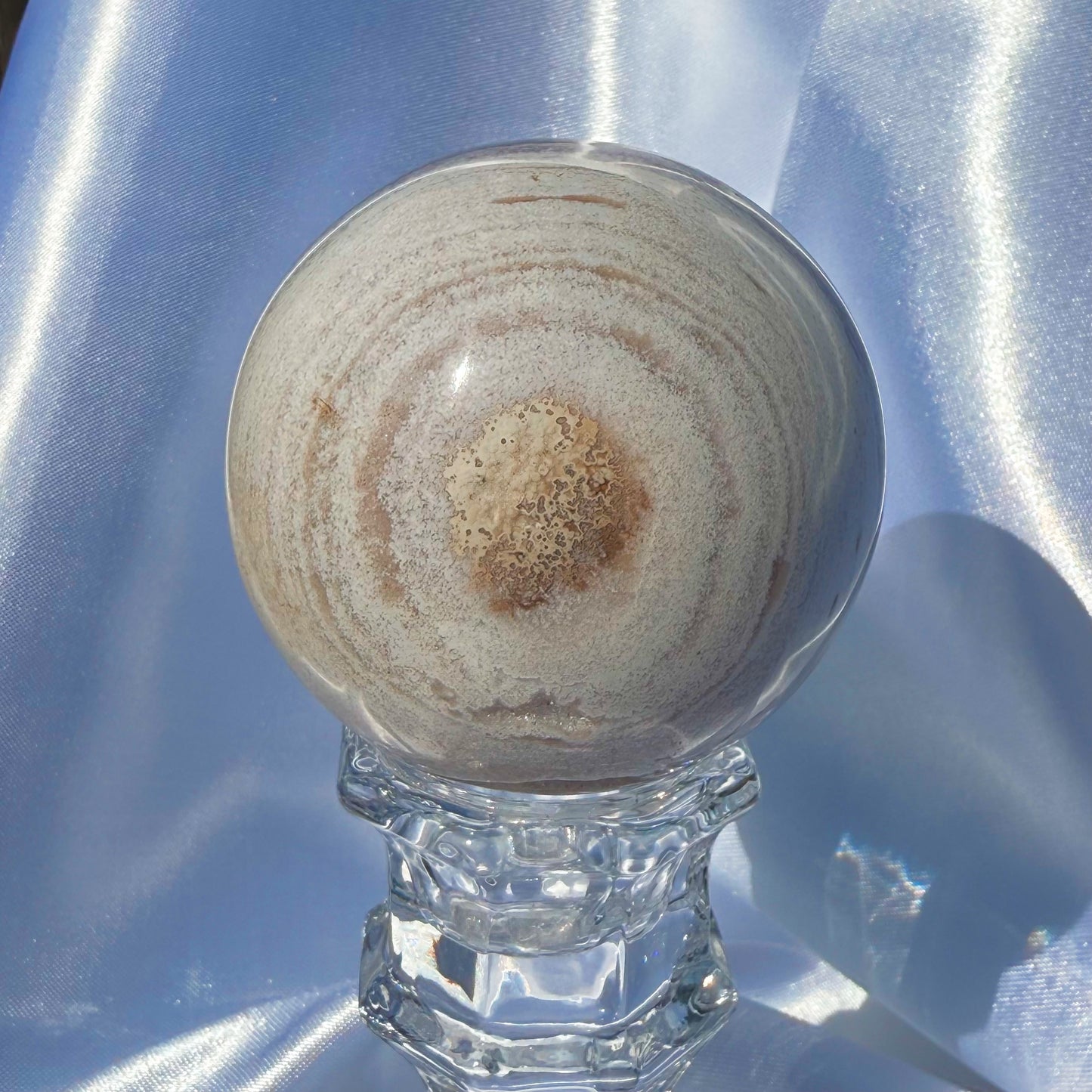 Sea Jasper W/ Druzy Pocket Sphere (F)