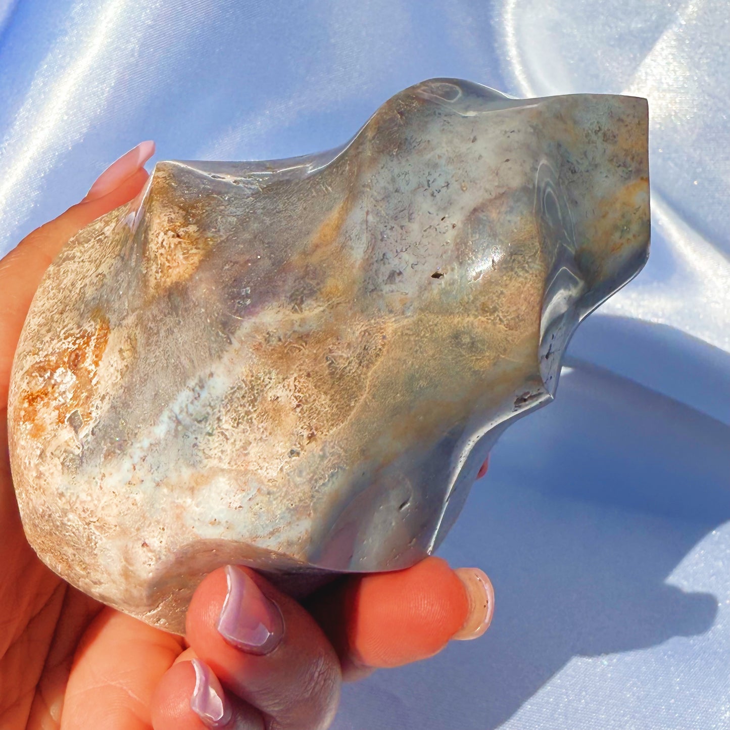 Pastel Moss Agate/ Sea Jasper Flame (T)