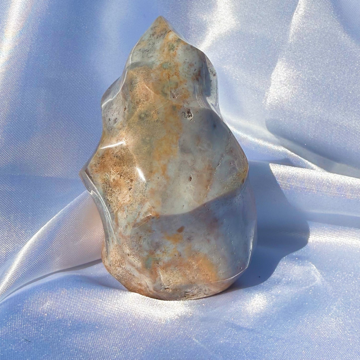 Pastel Moss Agate/ Sea Jasper Flame (T)