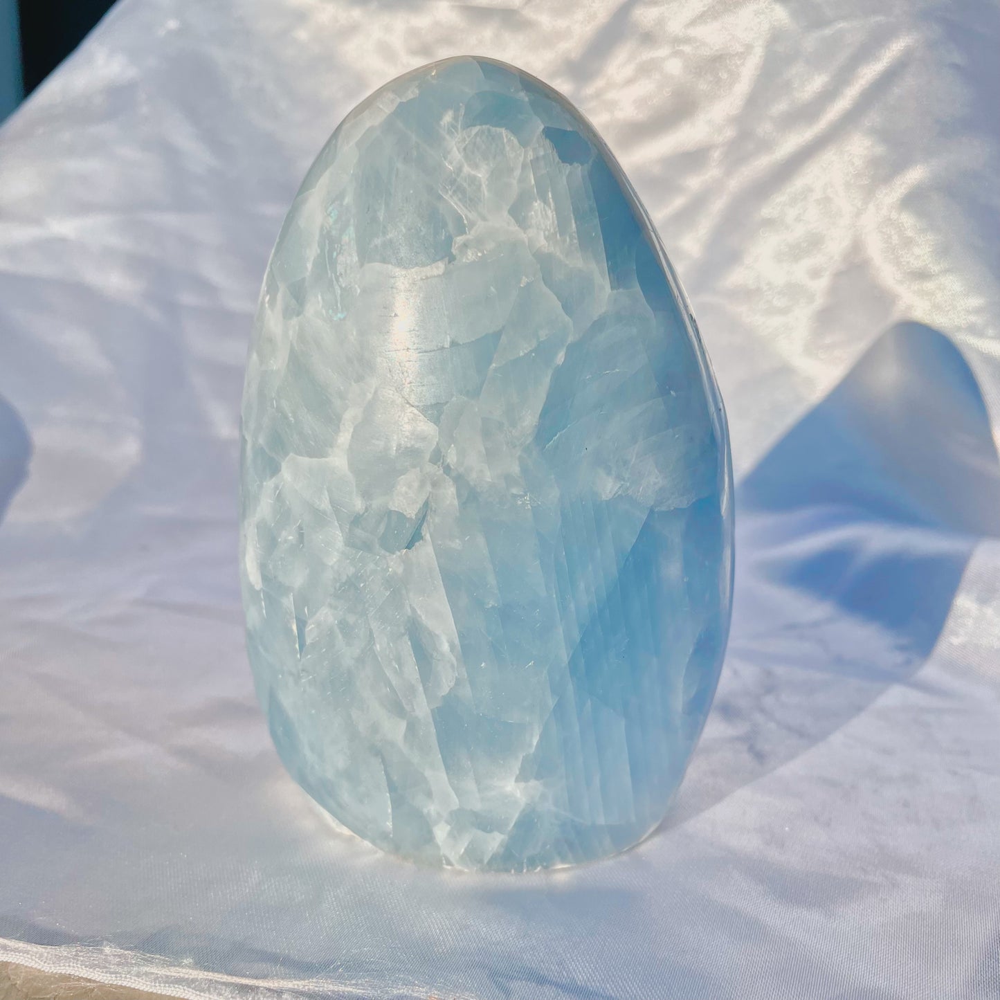 Blue Calcite W/ Rainbow Freeform