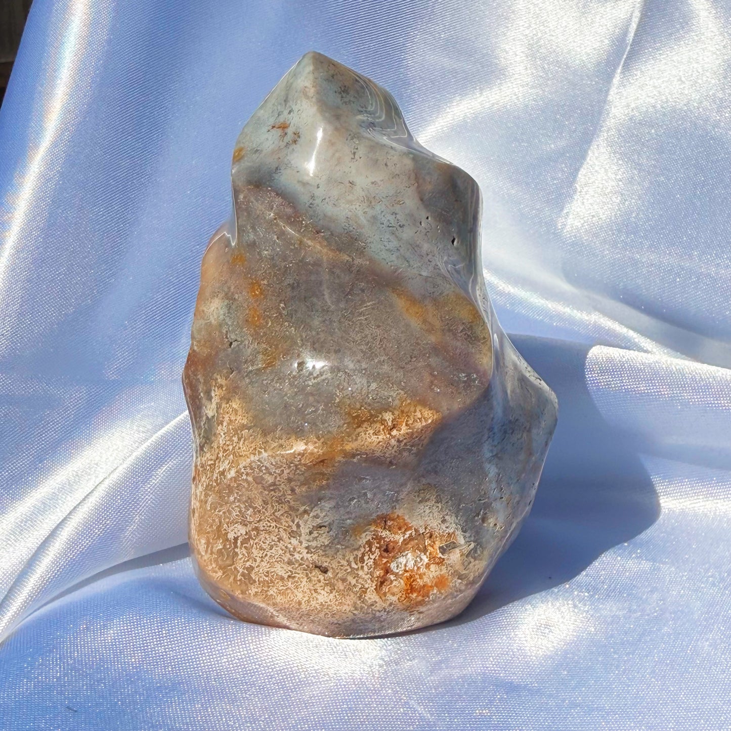 Pastel Moss Agate/ Sea Jasper Flame (T)