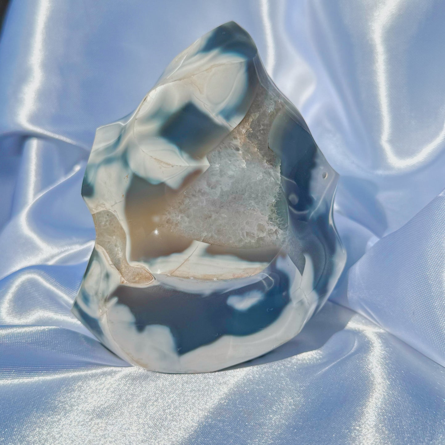 Orca Agate W/ Quartz Flame (B)