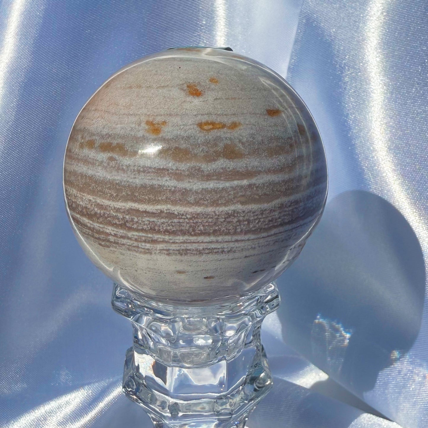 Sea Jasper W/ Druzy Pocket Sphere (F)