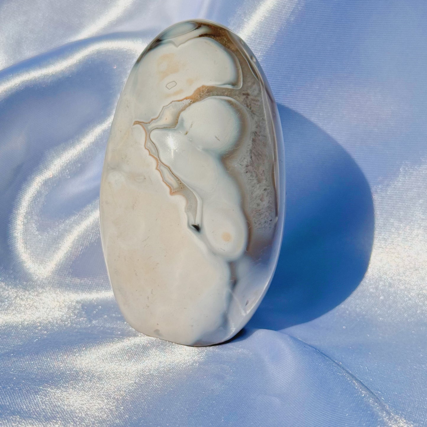 Orca Agate W/ Quartz Freeform