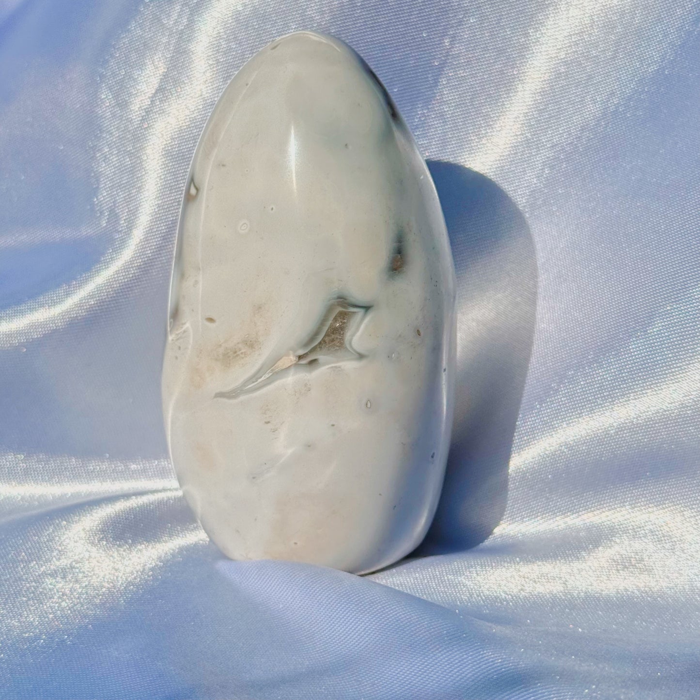 Orca Agate W/ Quartz Freeform