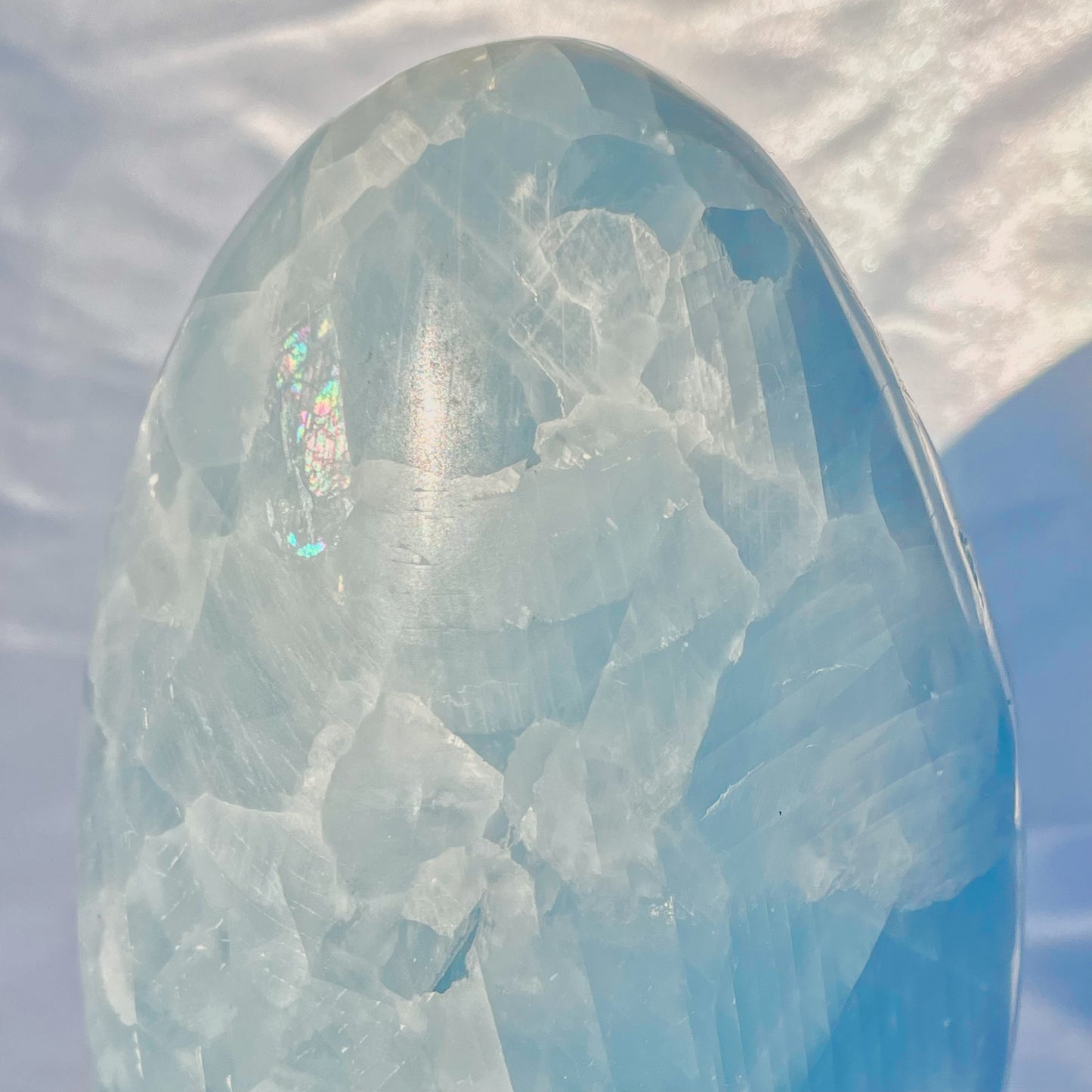 Blue Calcite W/ Rainbow Freeform