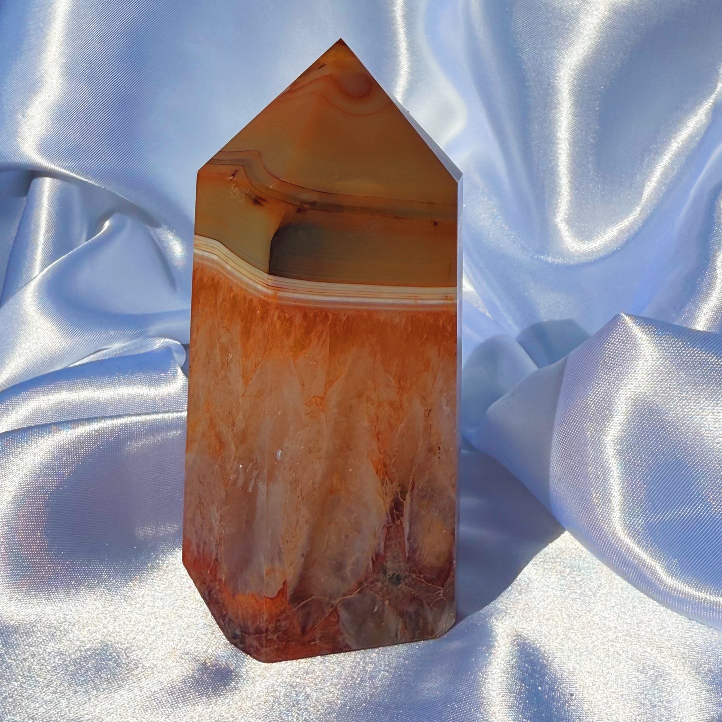 Carnelian in Fire Quartz Tower
