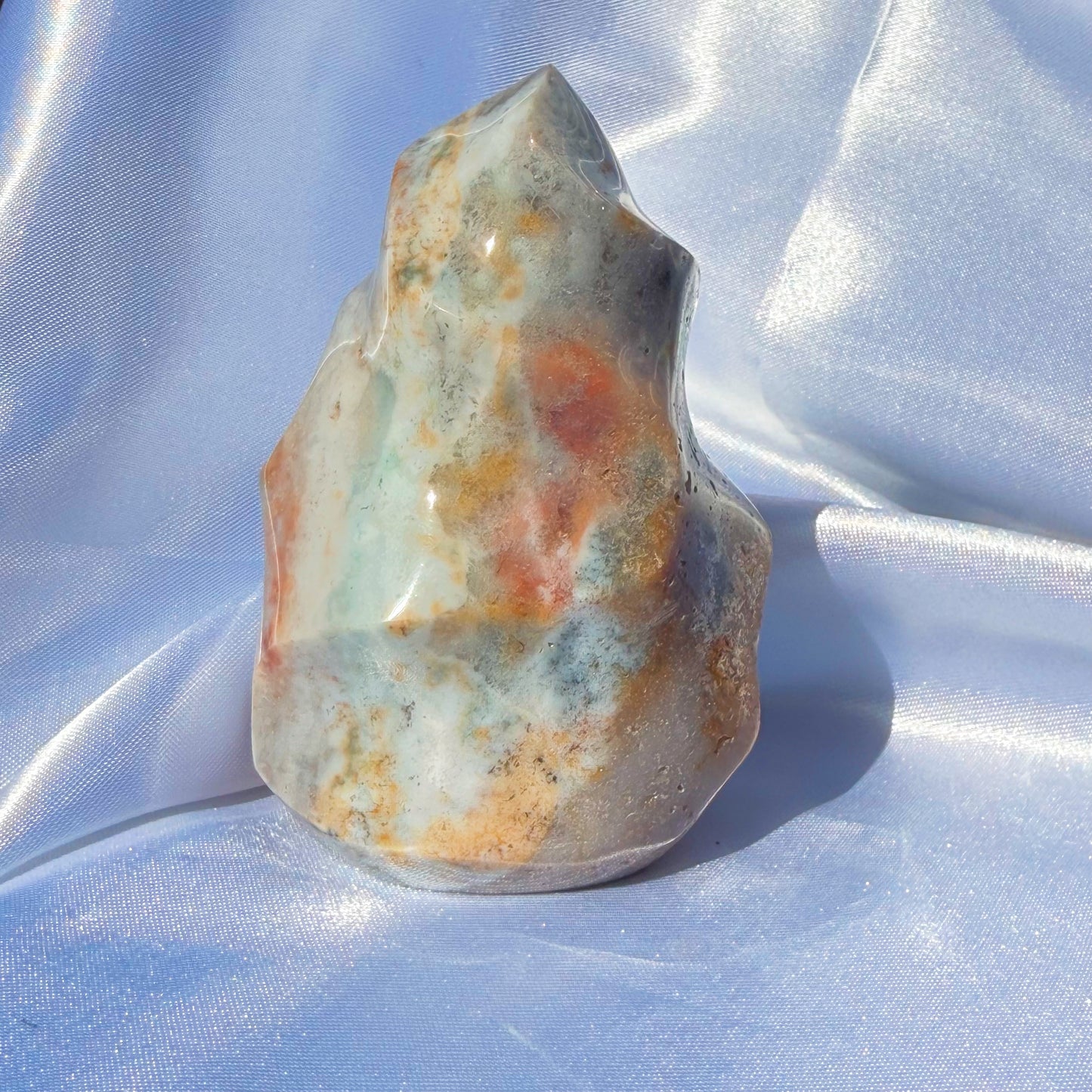 Pastel Moss Agate/ Sea Jasper Flame (T)