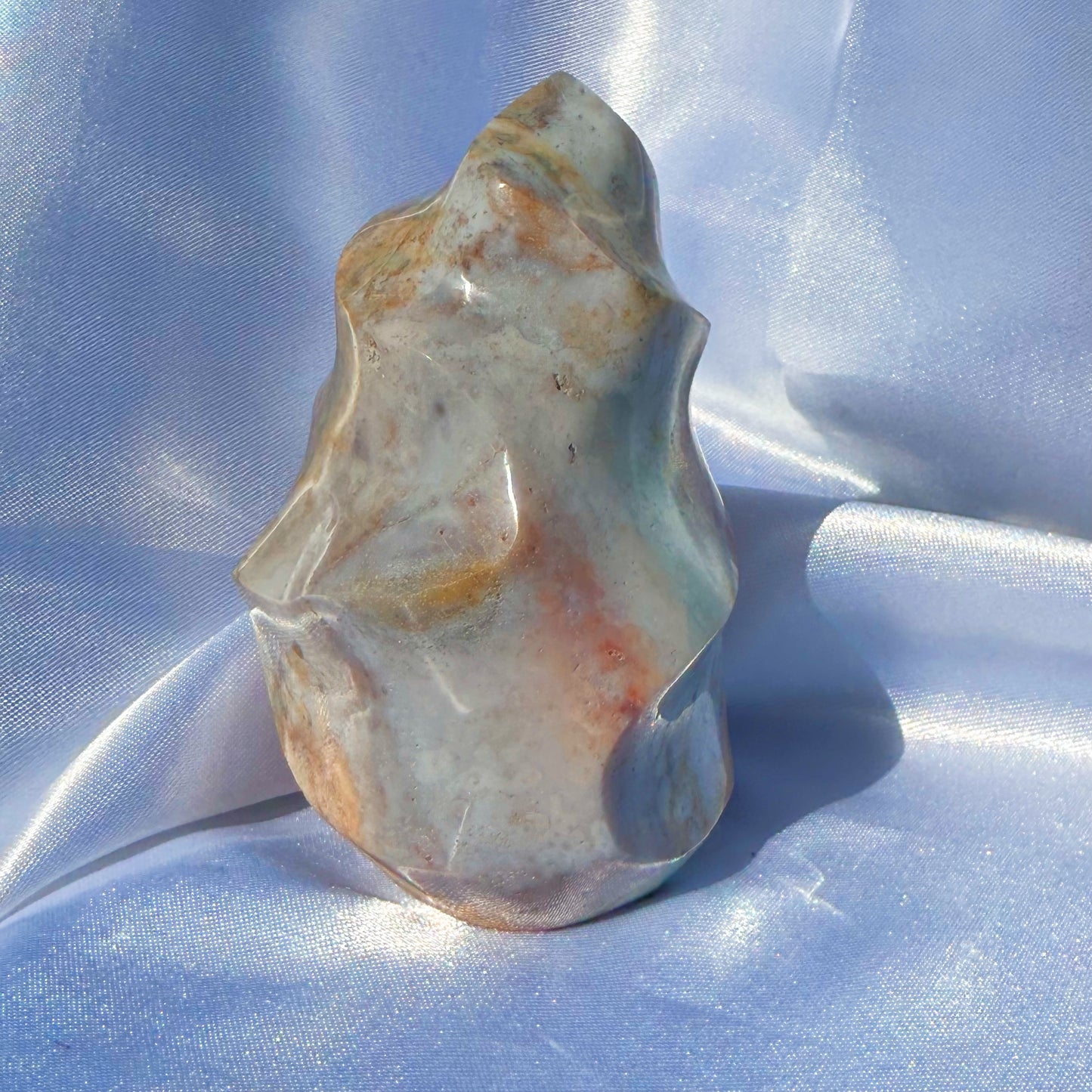 Pastel Moss Agate/ Sea Jasper Flame (T)