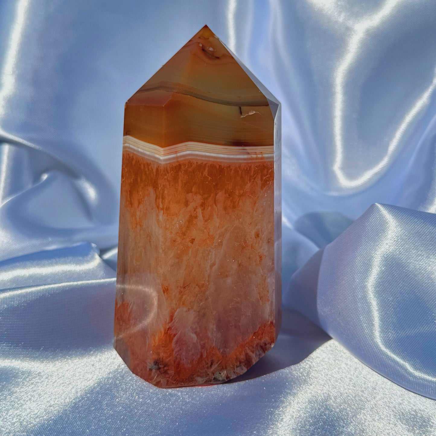 Carnelian in Fire Quartz Tower