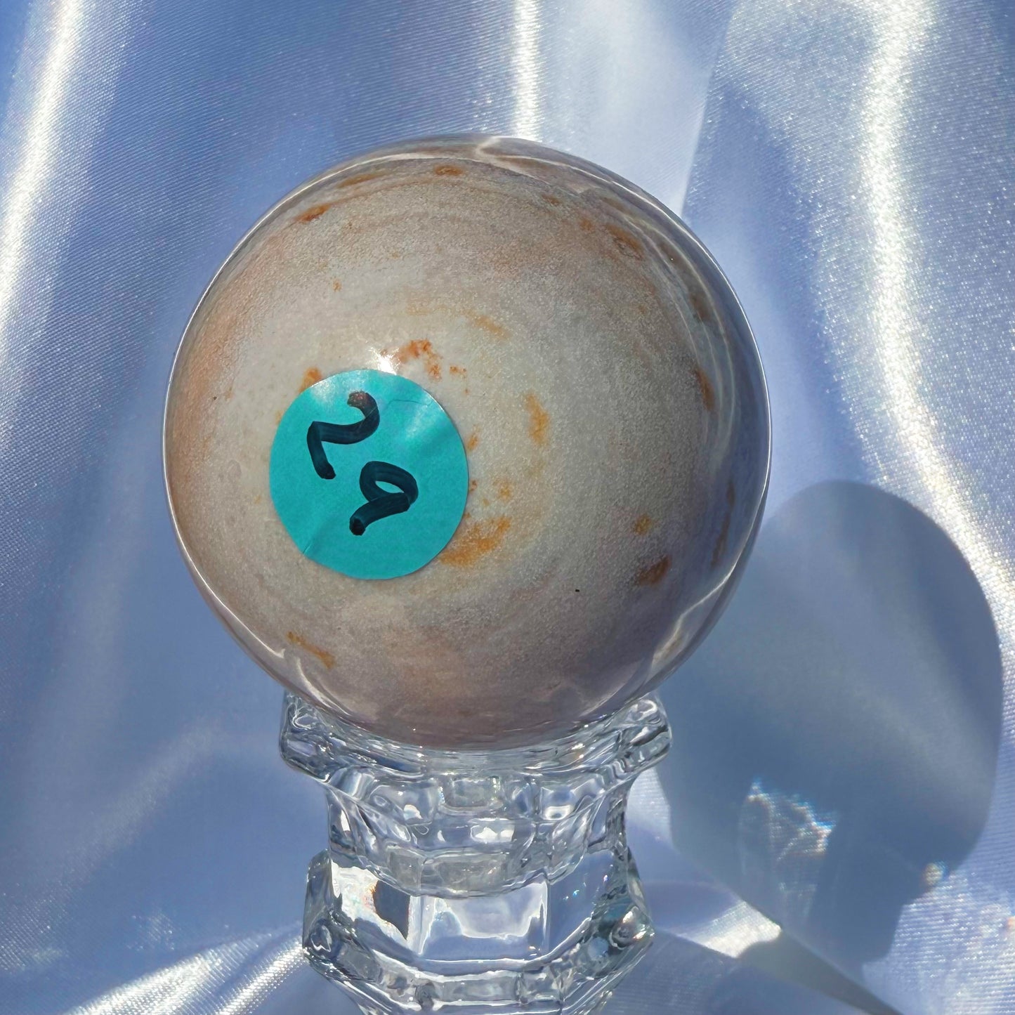 Sea Jasper W/ Druzy Pocket Sphere (F)