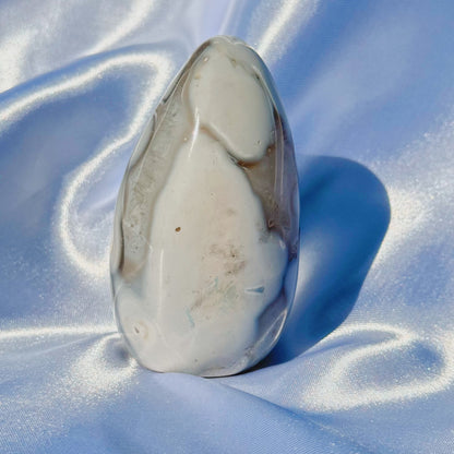 Orca Agate W/ Quartz Freeform