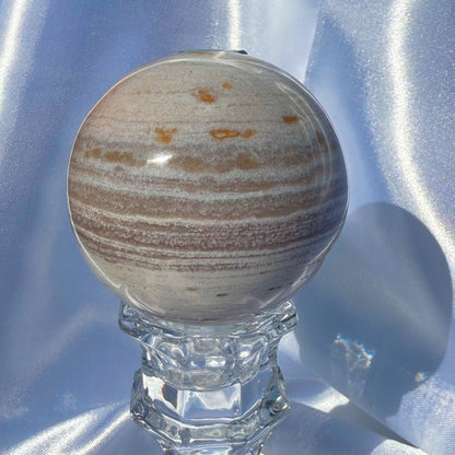 Sea Jasper W/ Druzy Pocket Sphere (F)