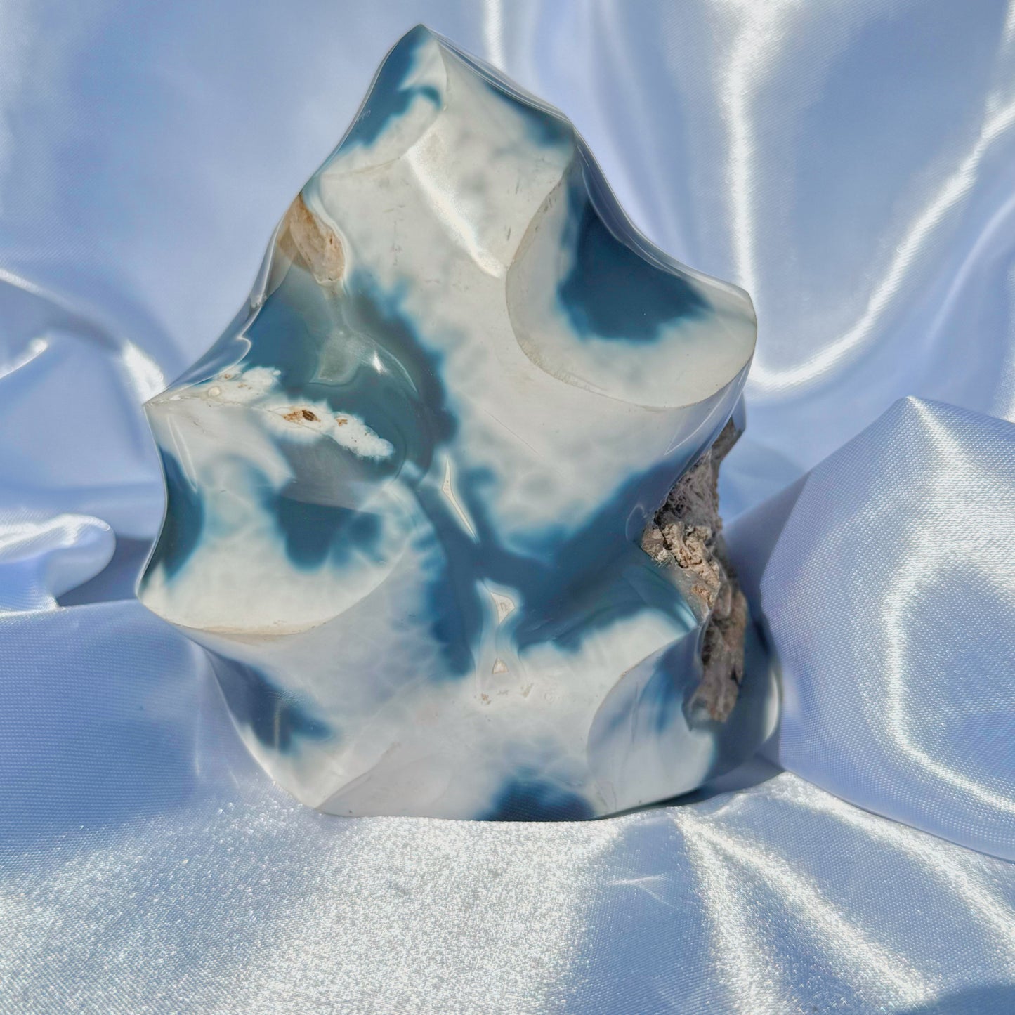 Orca Agate W/ Quartz Flame (B)
