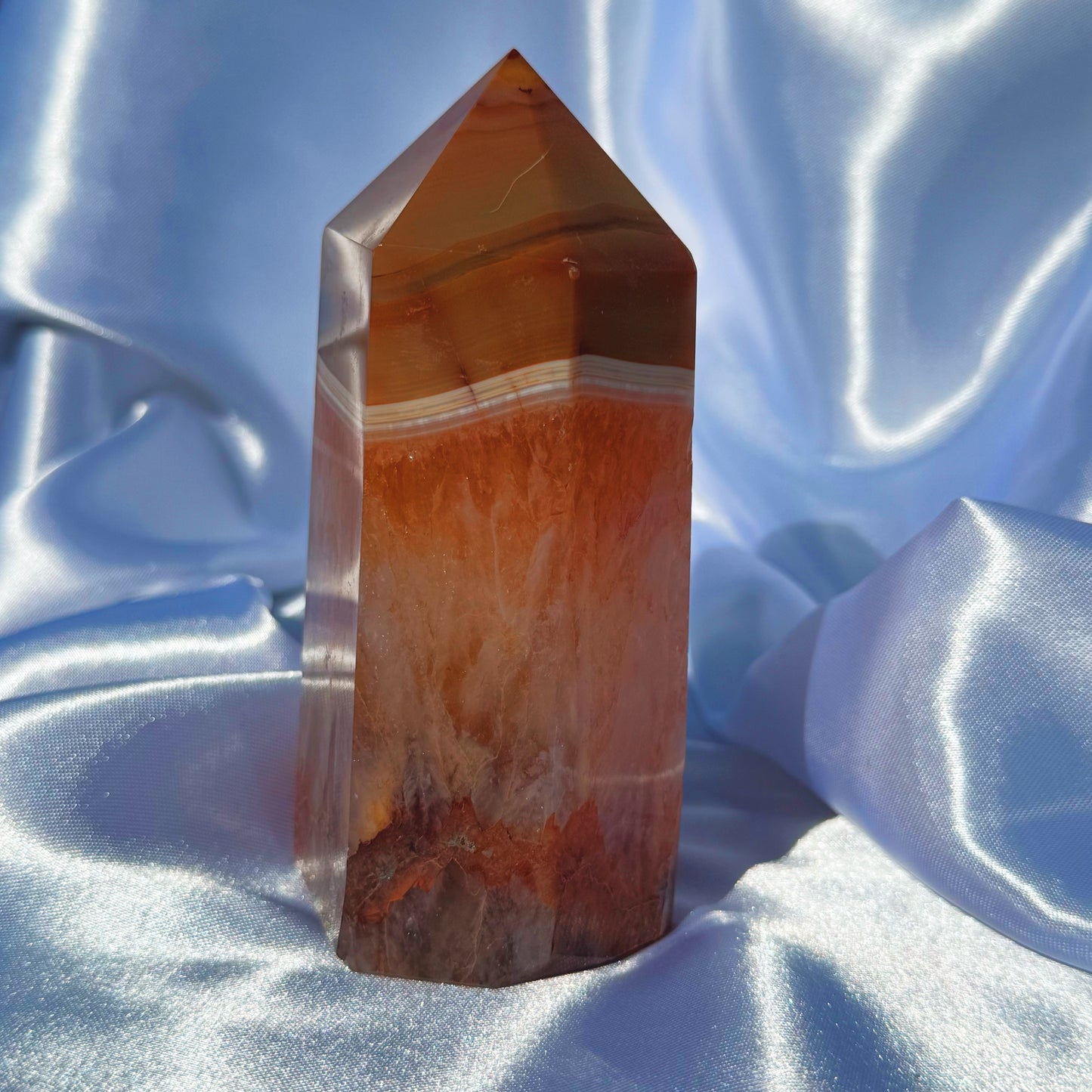 Carnelian in Fire Quartz Tower