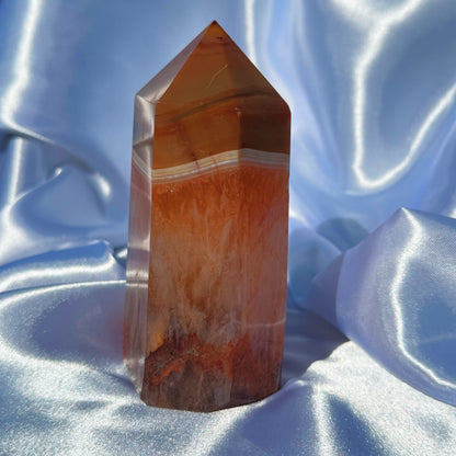 Carnelian in Fire Quartz Tower