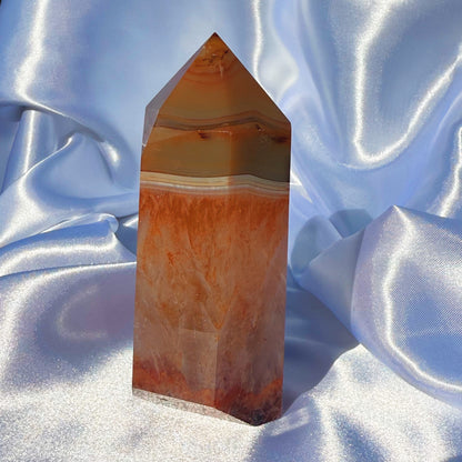Carnelian in Fire Quartz Tower