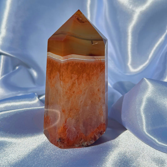 Carnelian in Fire Quartz Tower